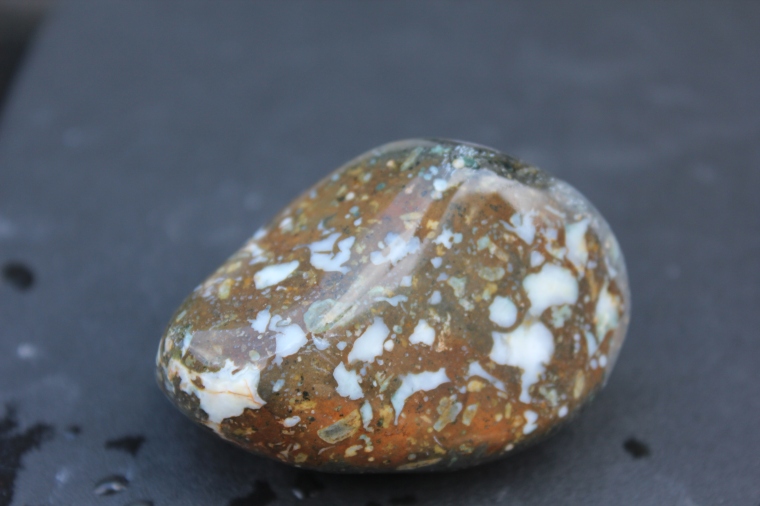 Here's vesicular opal in basalt from Vancouver Island, British Columbia, Canada.